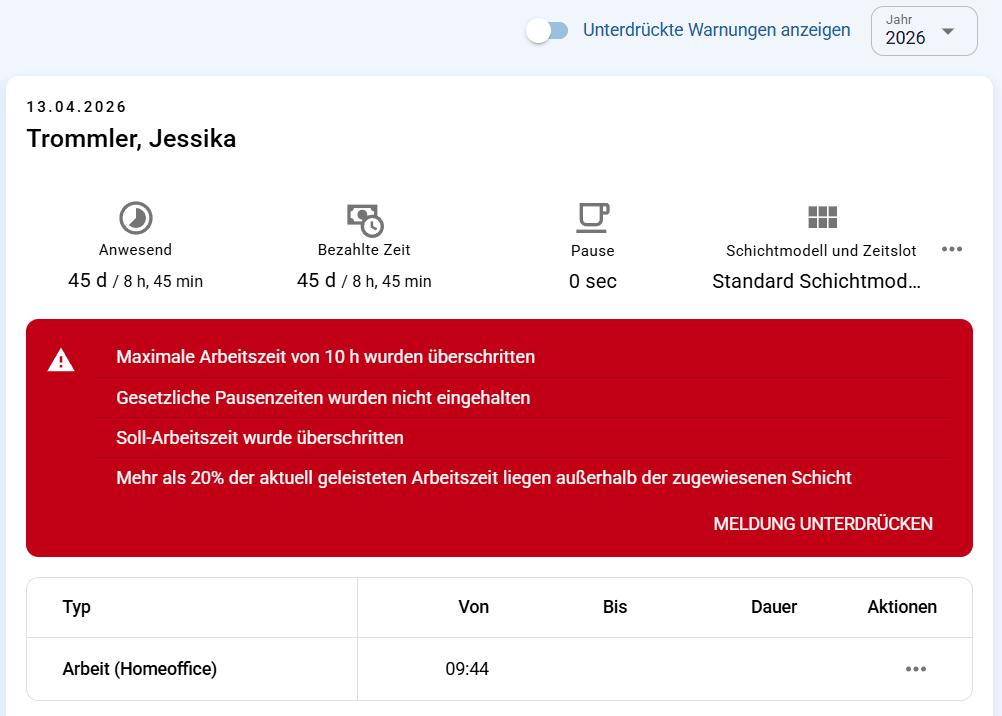 Unterdrücken von Warnungen