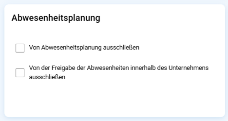 Einstellungen zur Abwesenheitsplanung