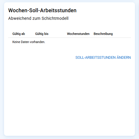 Zeitlich begrenzte Wochen-Soll-Arbeitsstunden