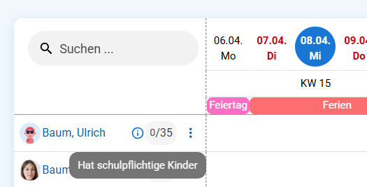 Option Hat schulpflichtige Kinder